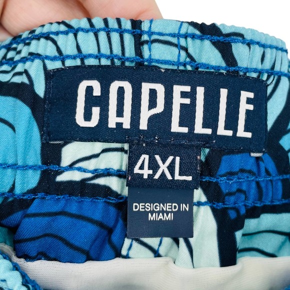 Capelle Mens 4XL Betta Blue Hybrid Mid Length Swim Trunks Built-in Liner Comfort - Picture 6 of 7